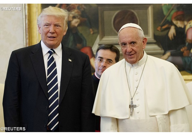 Papa Francisco recebe Donald Trump e o convida a cultivar a paz